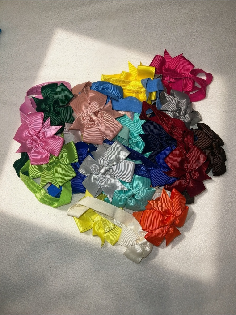 Multipack Baby Ribbon Flower Headbands in Assorted Colors